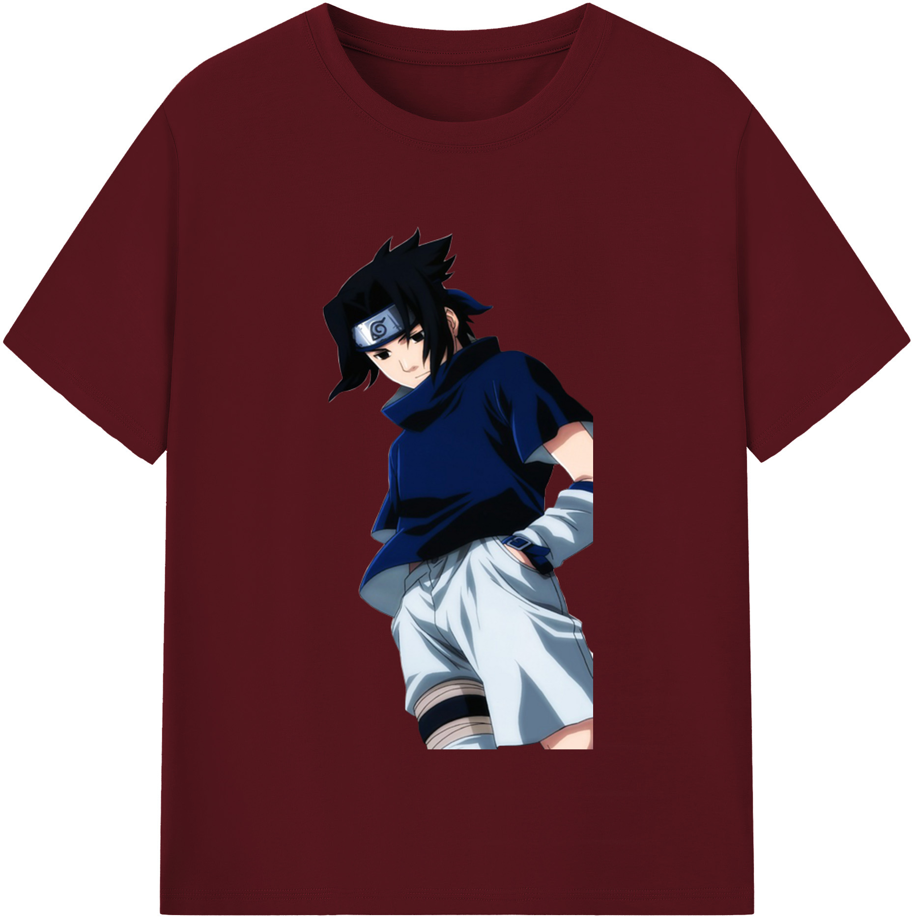 （画像用） NARUTO -ナルト- うちは サスケ Uchiha Sasuke 綿100％半袖Tシャツ（フロントプリント）